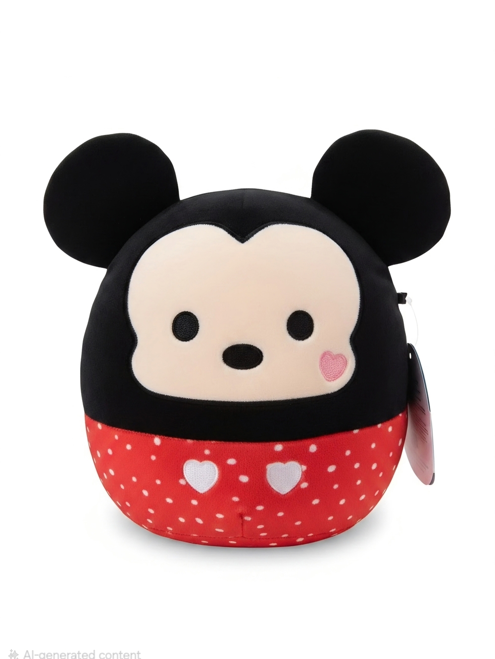 8' NWT Disney Mickey Plush Kids Accessory - Black, Red & Pink Squishmallow